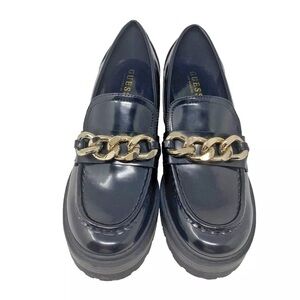 GUESS Women's Hillford Lug Sole Loafers Chunky Platform size 10 BLACK